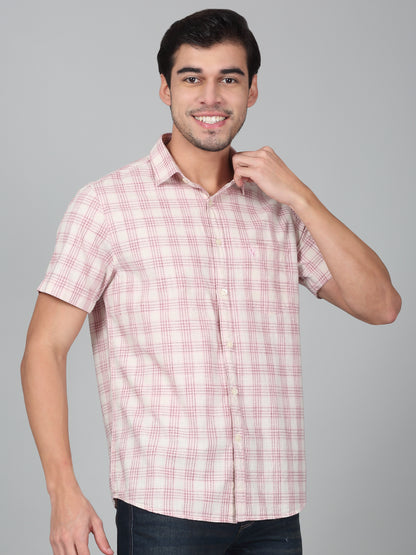 Casual Shirt for Men | Breathable & Soft with Color Fastness Regular Fit Spread Collar Neck Cotton Fabric Checkered Pattern