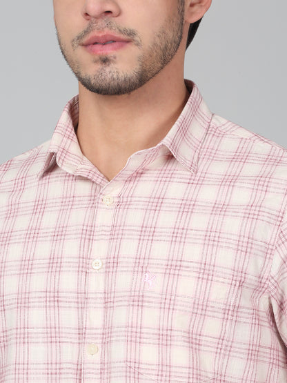 Casual Shirt for Men | Breathable & Soft with Color Fastness Regular Fit Spread Collar Neck Cotton Fabric Checkered Pattern