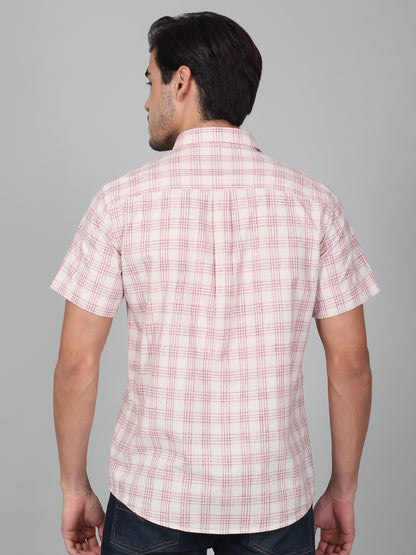 Casual Shirt for Men | Breathable & Soft with Color Fastness Regular Fit Spread Collar Neck Cotton Fabric Checkered Pattern
