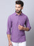 Cantabil Cotton Solid Purple Full Sleeve Casual Shirt for Men with Pocket (7004099051659)