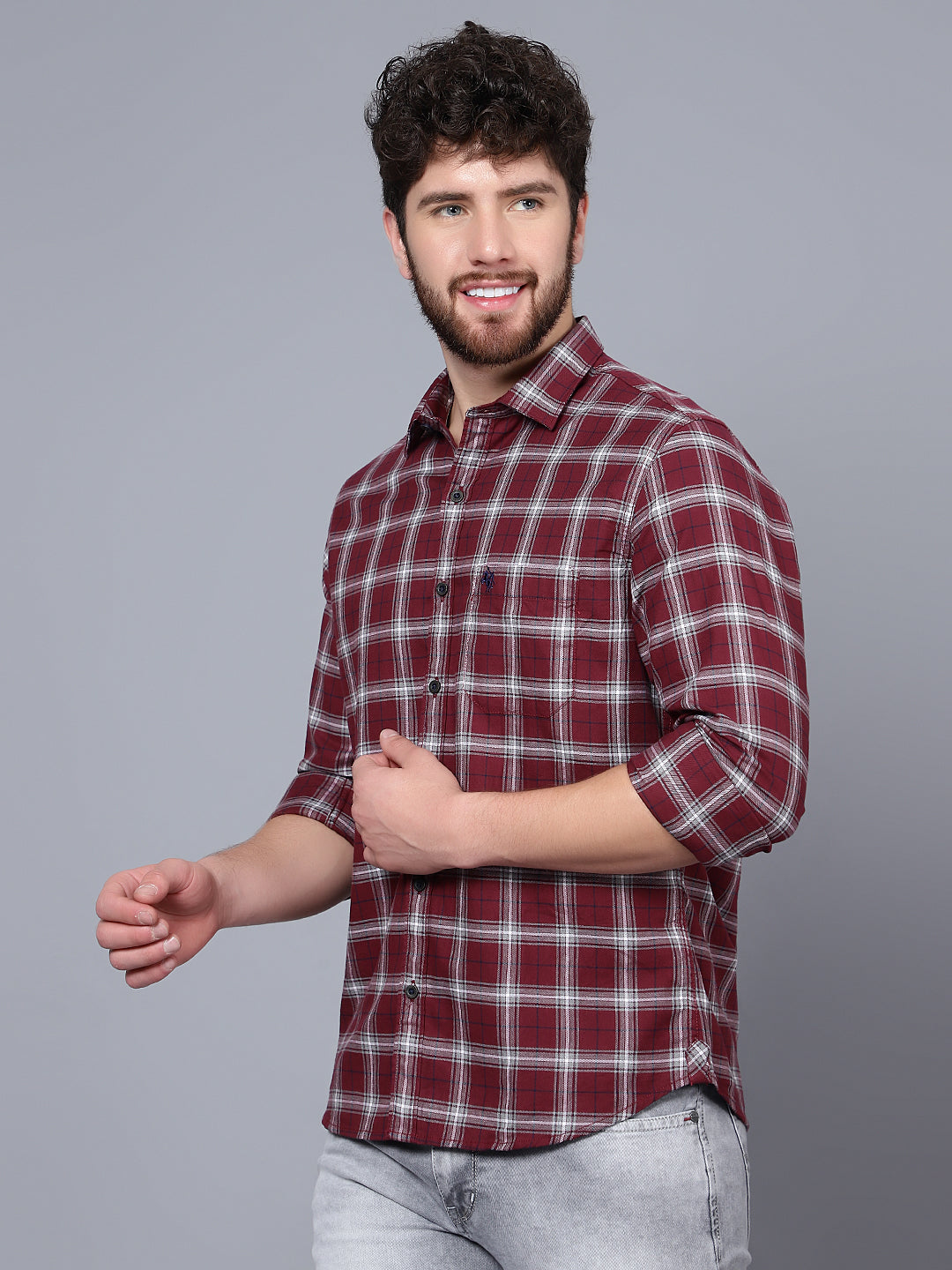 CANTABIL Men Checkered Casual Grey Shirt - Buy CANTABIL Men Checkered  Casual Grey Shirt Online at Best Prices in India | Flipkart.com