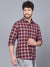 Cantabil Cotton Checkered Maroon Full Sleeve Casual Shirt for Men with Pocket (7089934041227)
