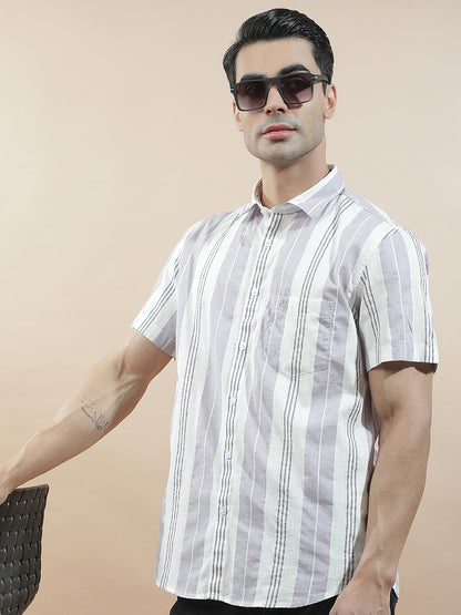 Casual Shirt for Men l Breathable & Soft with Color Fastness Slim Fit  Cotton Fabric Striped PatternCasual Shirt for Men l Breathable & Soft with Color Fastness Slim Fit  Cotton Fabric Checkered Pattern (Copy)