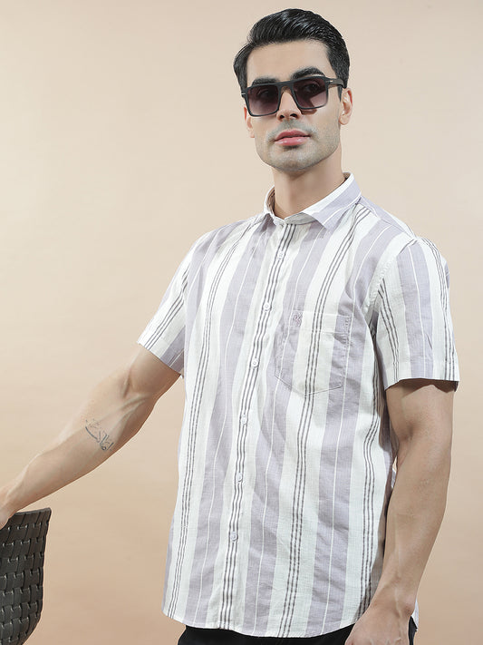 Casual Shirt for Men l Breathable & Soft with Color Fastness Slim Fit  Cotton Fabric Striped PatternCasual Shirt for Men l Breathable & Soft with Color Fastness Slim Fit  Cotton Fabric Checkered Pattern (Copy)