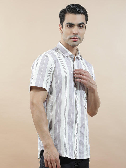 Casual Shirt for Men l Breathable & Soft with Color Fastness Slim Fit  Cotton Fabric Striped PatternCasual Shirt for Men l Breathable & Soft with Color Fastness Slim Fit  Cotton Fabric Checkered Pattern (Copy)
