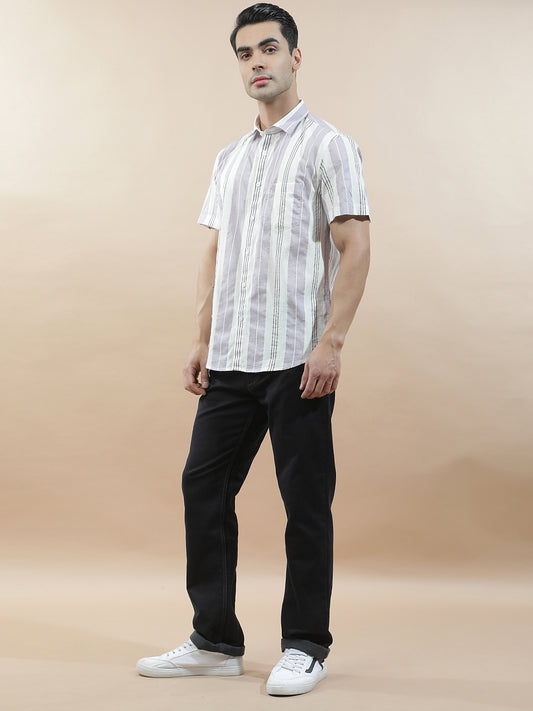 Casual Shirt for Men l Breathable & Soft with Color Fastness Slim Fit  Cotton Fabric Striped PatternCasual Shirt for Men l Breathable & Soft with Color Fastness Slim Fit  Cotton Fabric Checkered Pattern (Copy)