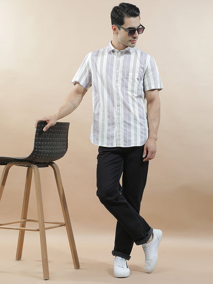 Casual Shirt for Men l Breathable & Soft with Color Fastness Slim Fit  Cotton Fabric Striped PatternCasual Shirt for Men l Breathable & Soft with Color Fastness Slim Fit  Cotton Fabric Checkered Pattern (Copy)