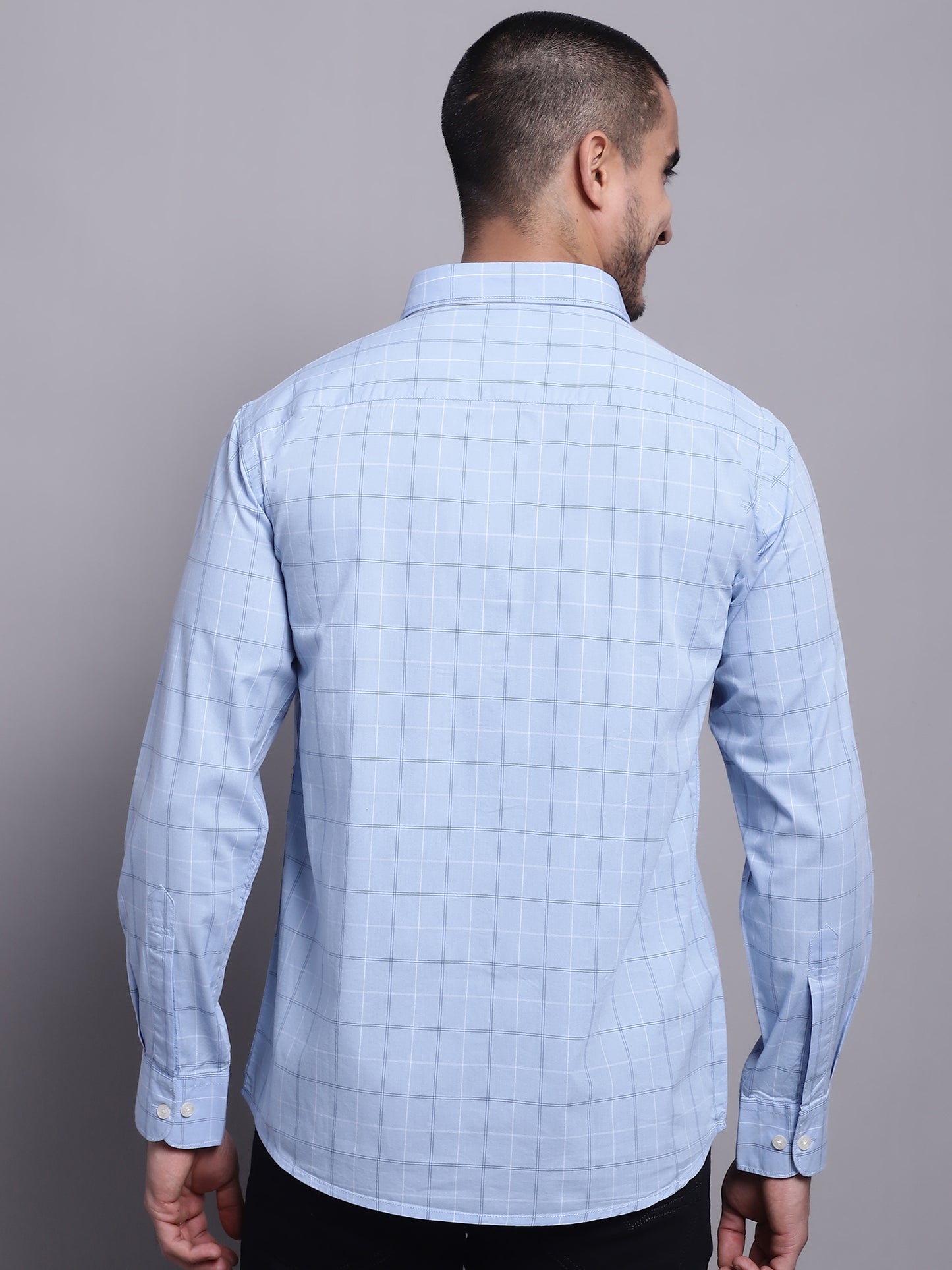 Cantabil Men Sky Blue Casual Shirt (7137567572107)