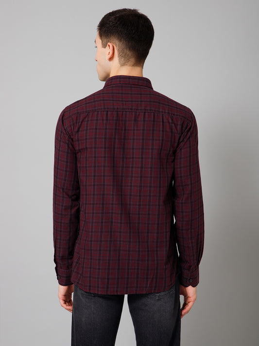 Casual Shirt for Men | Breathable & Soft with Color Fastness Regular Fit Spread Collar Neck Cotton Fabric Checkered Pattern