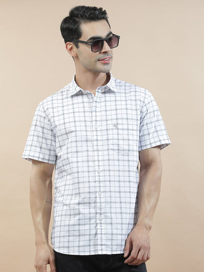 Casual Shirt for Men l Breathable & Soft with Color Fastness Slim Fit  Cotton Fabric Checkered Pattern
