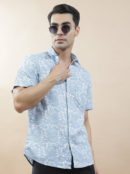 Casual Shirt for Men l Breathable & Soft with Color Fastness Slim Fit  Cotton Fabric Printed Pattern