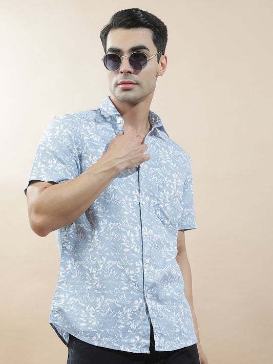 Casual Shirt for Men l Breathable & Soft with Color Fastness Slim Fit  Cotton Fabric Printed Pattern
