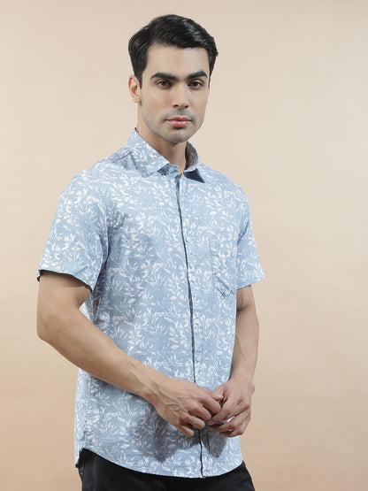 Casual Shirt for Men l Breathable & Soft with Color Fastness Slim Fit  Cotton Fabric Printed Pattern