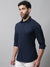Cantabil Cotton Blend Solid Navy Blue Full Sleeve Casual Shirt for Men with Pocket (7070775214219)