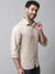 Cantabil Cotton Blend Solid Beige Full Sleeve Casual Shirt for Men with Pocket (7070300405899)
