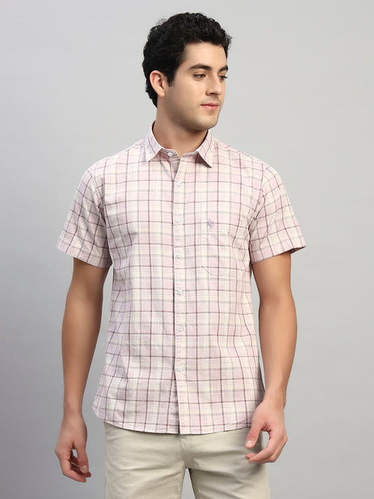 Casual Shirt for Men | Breathable & Soft with Color Fastness Regular Fit Spread Collar Neck Cotton Fabric Checkered Pattern