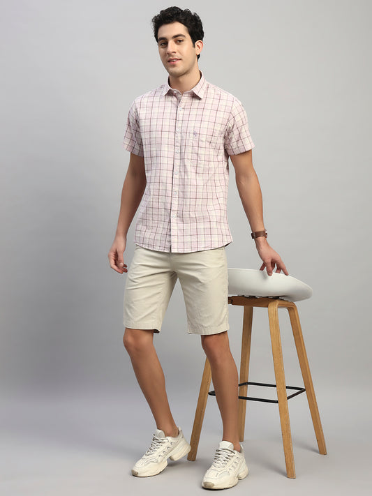 Casual Shirt for Men | Breathable & Soft with Color Fastness Regular Fit Spread Collar Neck Cotton Fabric Checkered Pattern