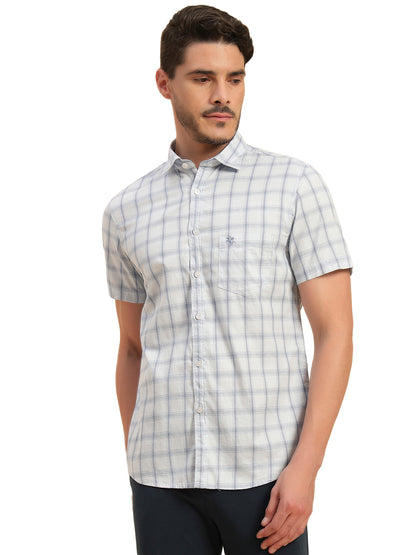Casual Shirt for Men | Breathable & Soft with Color Fastness Regular Fit Spread Collar Neck Cotton Fabric Checkered Pattern