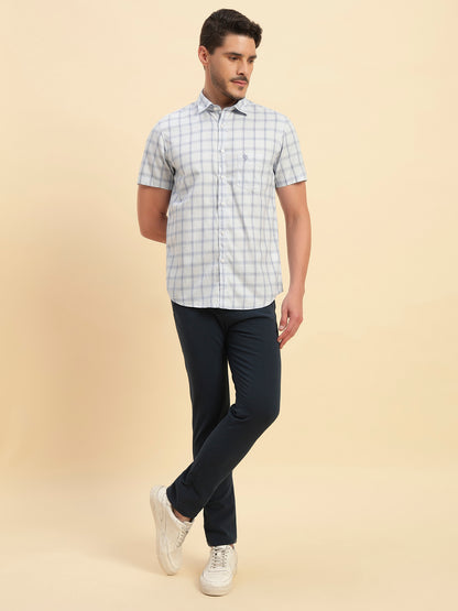 Casual Shirt for Men | Breathable & Soft with Color Fastness Regular Fit Spread Collar Neck Cotton Fabric Checkered Pattern