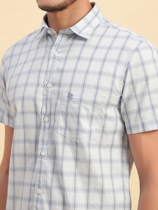 Casual Shirt for Men | Breathable & Soft with Color Fastness Regular Fit Spread Collar Neck Cotton Fabric Checkered Pattern