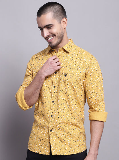 Cantabil Men Mustard Casual Shirt (7137570160779)