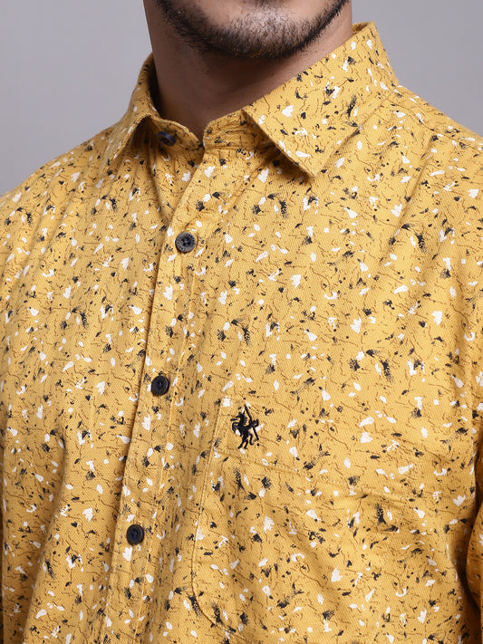 Cantabil Men Mustard Casual Shirt (7137570160779)