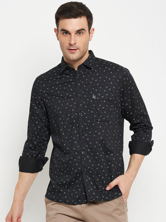 Casual Shirt for Men | Breathable & Soft with Color Fastness Regular Fit Spread Collar Neck Cotton Fabric Printed Pattern