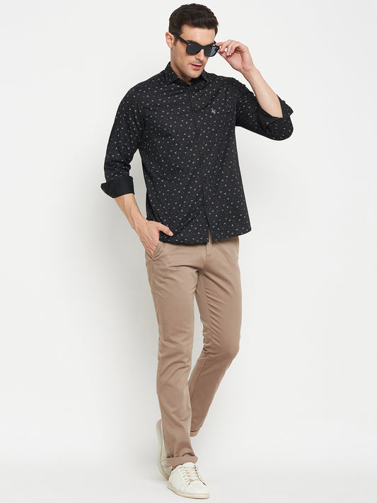 Casual Shirt for Men | Breathable & Soft with Color Fastness Regular Fit Spread Collar Neck Cotton Fabric Printed Pattern