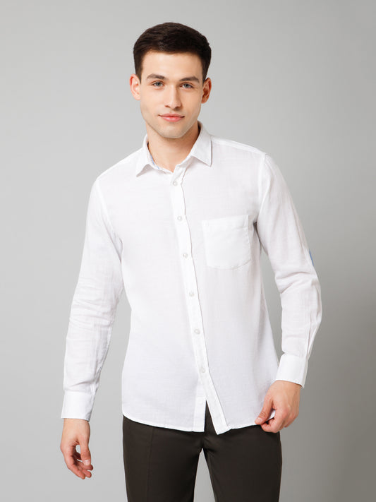 Casual Shirt for Men | Breathable & Soft with Color Fastness Regular Fit Spread Collar Neck Cotton Fabric Self Design Pattern