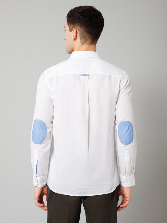 Casual Shirt for Men | Breathable & Soft with Color Fastness Regular Fit Spread Collar Neck Cotton Fabric Self Design Pattern