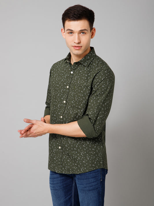 Casual Shirt for Men | Breathable & Soft with Color Fastness Regular Fit Spread Collar Neck Cotton Blend Fabric Printed Pattern