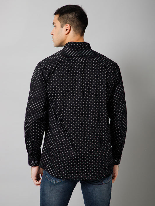 Casual Shirt for Men | Breathable & Soft with Color Fastness Regular Fit Spread Collar Neck Cotton Blend Fabric Printed Pattern