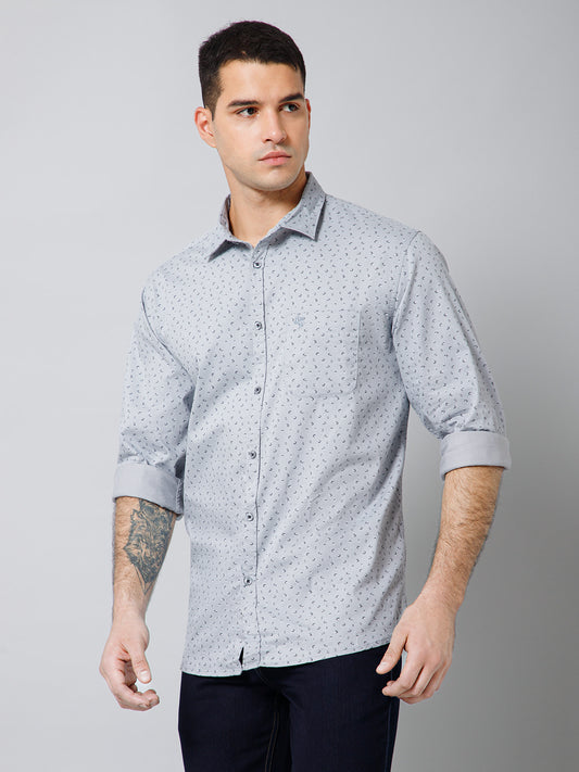 Casual Shirt for Men | Breathable & Soft with Color Fastness Regular Fit Spread Collar Neck Cotton Fabric Printed Pattern
