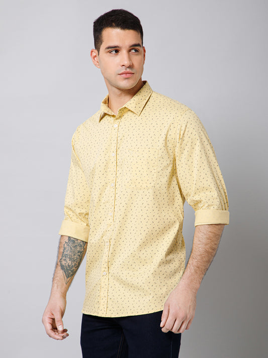 Casual Shirt for Men | Breathable & Soft with Color Fastness Regular Fit Spread Collar Neck Cotton Fabric Printed Pattern