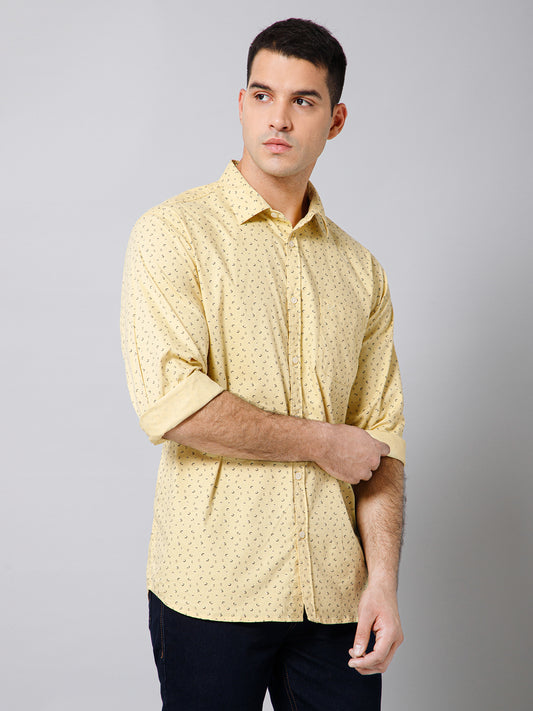 Casual Shirt for Men | Breathable & Soft with Color Fastness Regular Fit Spread Collar Neck Cotton Fabric Printed Pattern
