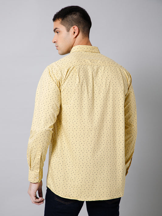 Casual Shirt for Men | Breathable & Soft with Color Fastness Regular Fit Spread Collar Neck Cotton Fabric Printed Pattern