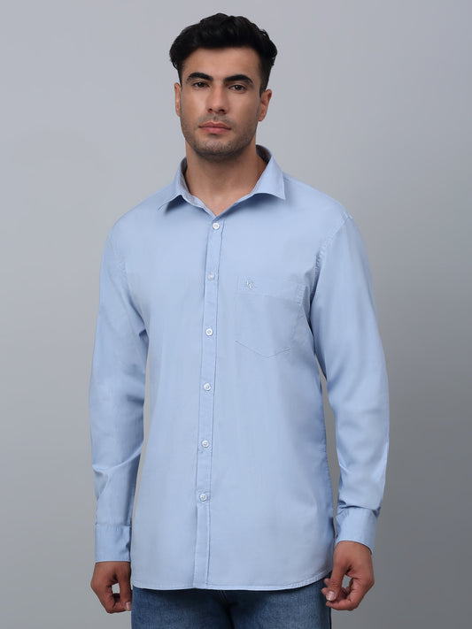 Casual Shirt for Men | Breathable & Soft with Color Fastness Regular Fit Spread Collar Neck Cotton Blend Fabric Solid Pattern