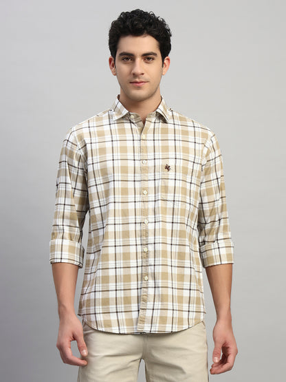 Casual Shirt for Men | Breathable & Soft with Color Fastness Regular Fit Spread Collar Neck Cotton Fabric Checkered Pattern