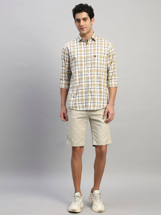 Casual Shirt for Men | Breathable & Soft with Color Fastness Regular Fit Spread Collar Neck Cotton Fabric Checkered Pattern