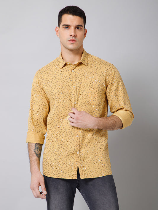Casual Shirt for Men | Breathable & Soft with Color Fastness Regular Fit Spread Collar Neck Cotton Fabric Printed Pattern