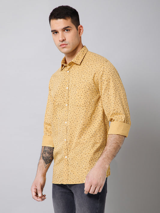 Casual Shirt for Men | Breathable & Soft with Color Fastness Regular Fit Spread Collar Neck Cotton Fabric Printed Pattern