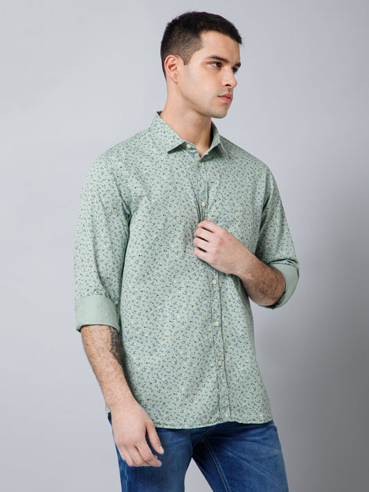 Casual Shirt for Men | Breathable & Soft with Color Fastness Regular Fit Spread Collar Neck Cotton Fabric Printed Pattern