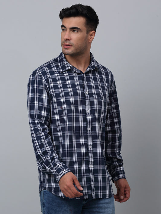 Casual Shirt for Men | Breathable & Soft with Color Fastness Regular Fit Spread Collar Neck Cotton Fabric Checkered Pattern