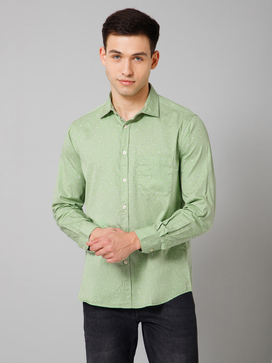 Casual Shirt for Men | Breathable & Soft with Color Fastness Regular Fit Spread Collar Neck Cotton Fabric Printed Pattern