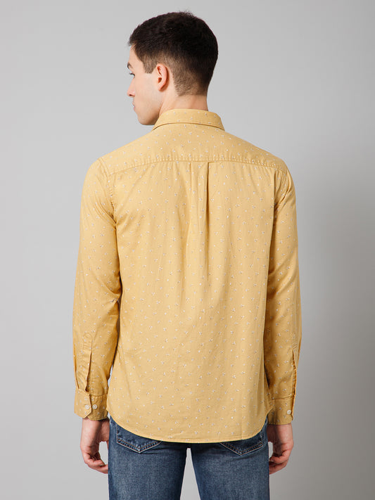 Casual Shirt for Men | Breathable & Soft with Color Fastness Regular Fit Spread Collar Neck Cotton Fabric Printed Pattern