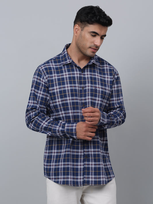 Casual Shirt for Men | Breathable & Soft with Color Fastness Regular Fit Spread Collar Neck Cotton Fabric Checkered Pattern