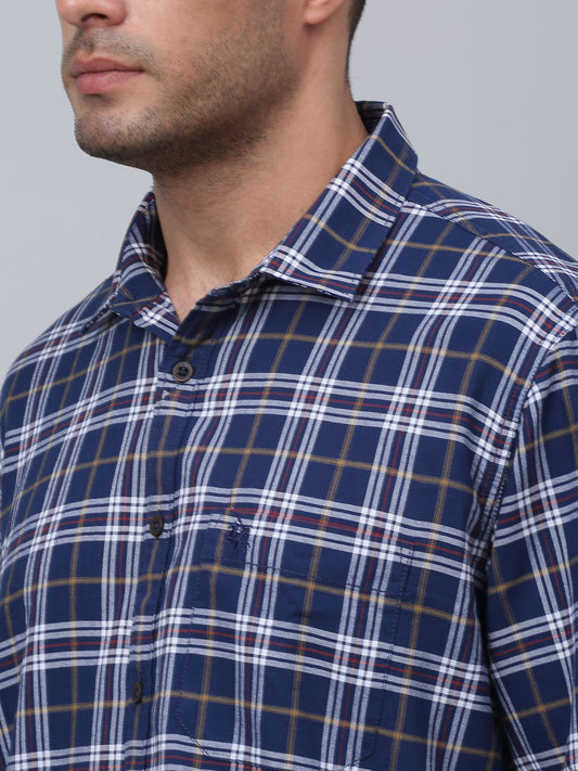 Casual Shirt for Men | Breathable & Soft with Color Fastness Regular Fit Spread Collar Neck Cotton Fabric Checkered Pattern