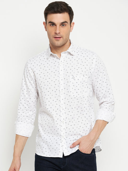 Casual Shirt for Men | Breathable & Soft with Color Fastness Regular Fit Spread Collar Neck Cotton Fabric Printed Pattern