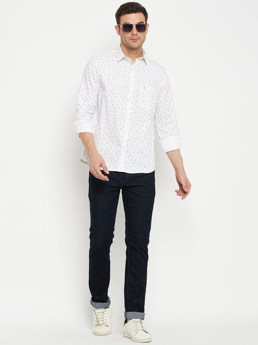 Casual Shirt for Men | Breathable & Soft with Color Fastness Regular Fit Spread Collar Neck Cotton Fabric Printed Pattern