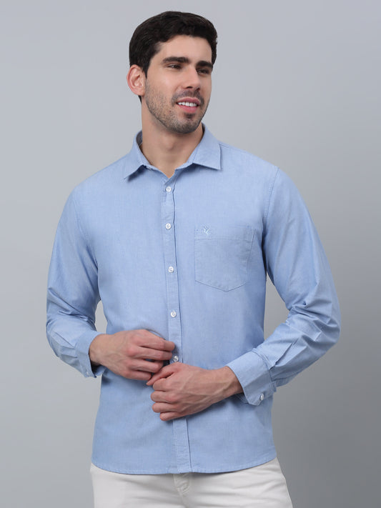 Casual Shirt for Men | Breathable & Soft with Color Fastness Regular Fit Spread Collar Neck Cotton Fabric Self Design Pattern